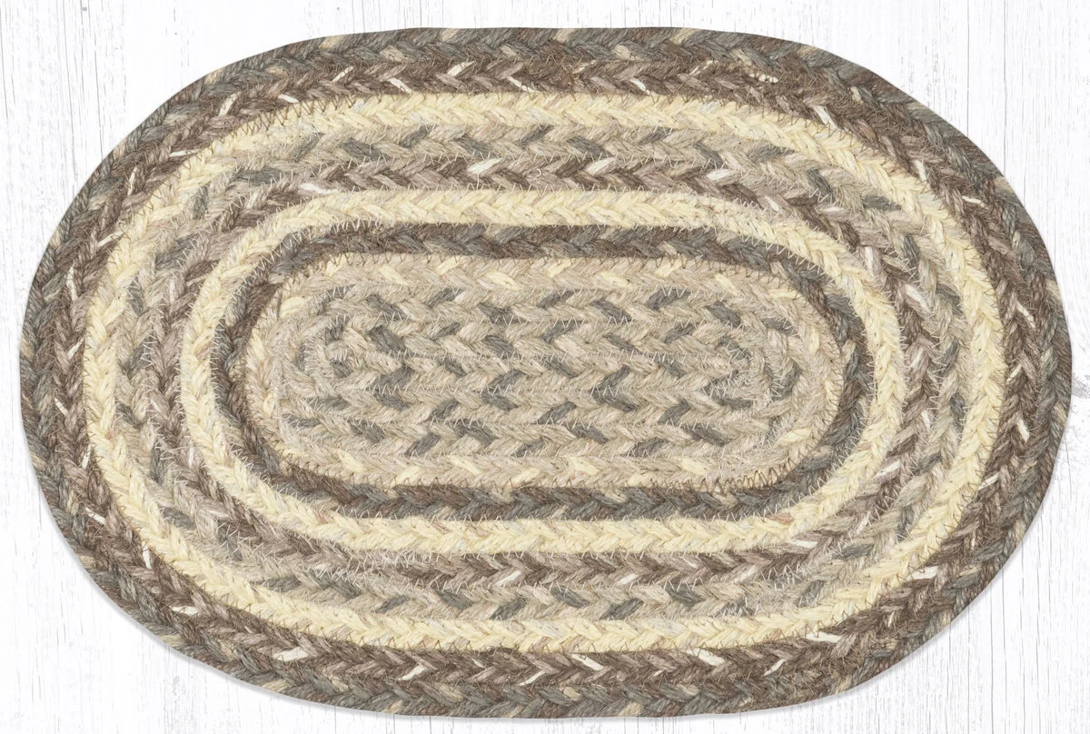 Earth Rugs MS-9-113 Khaki Oval Swatch 10``x15``