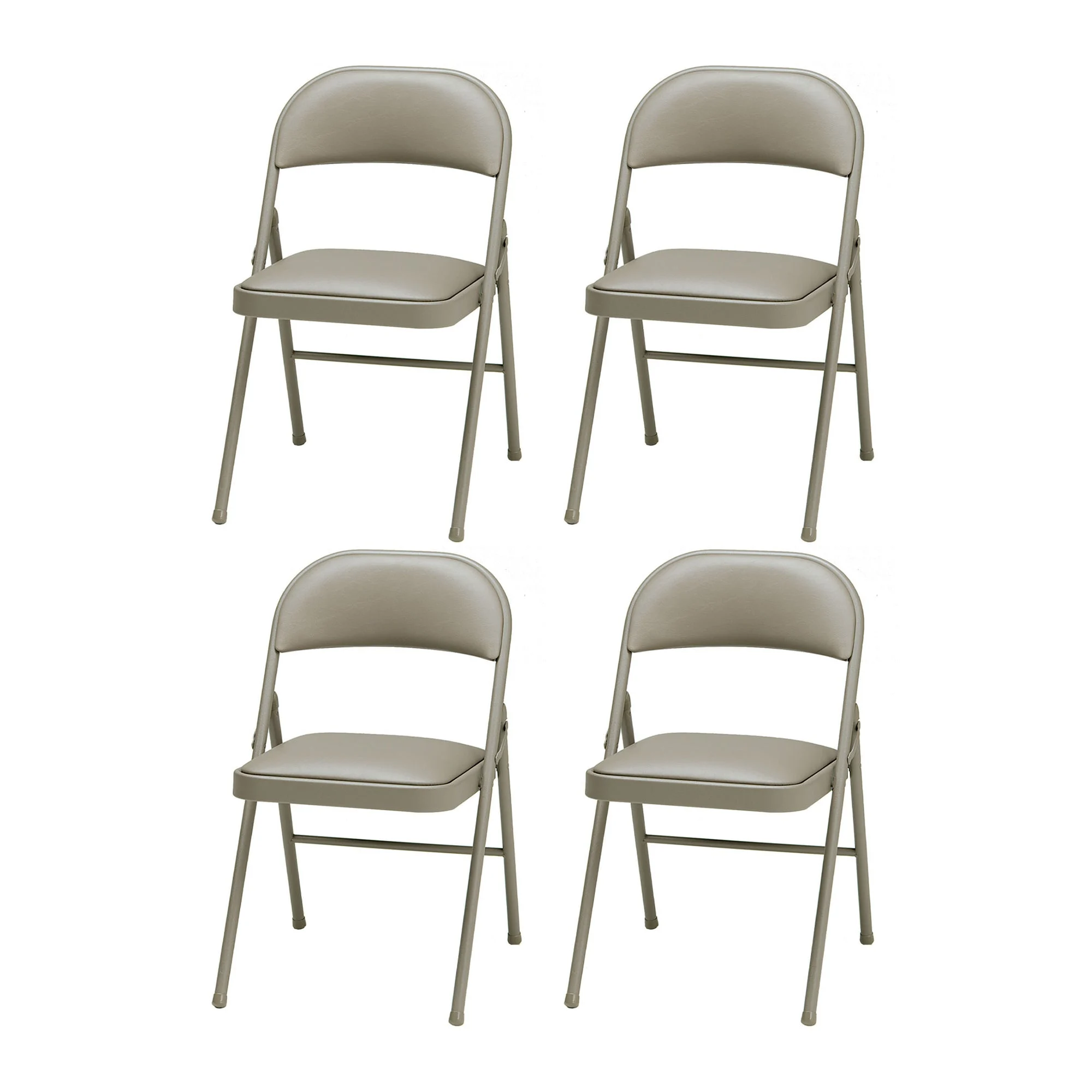 MECO Sudden Comfort Deluxe Chicory Lace Vinyl Padded Folding Chair, (Set of 4)