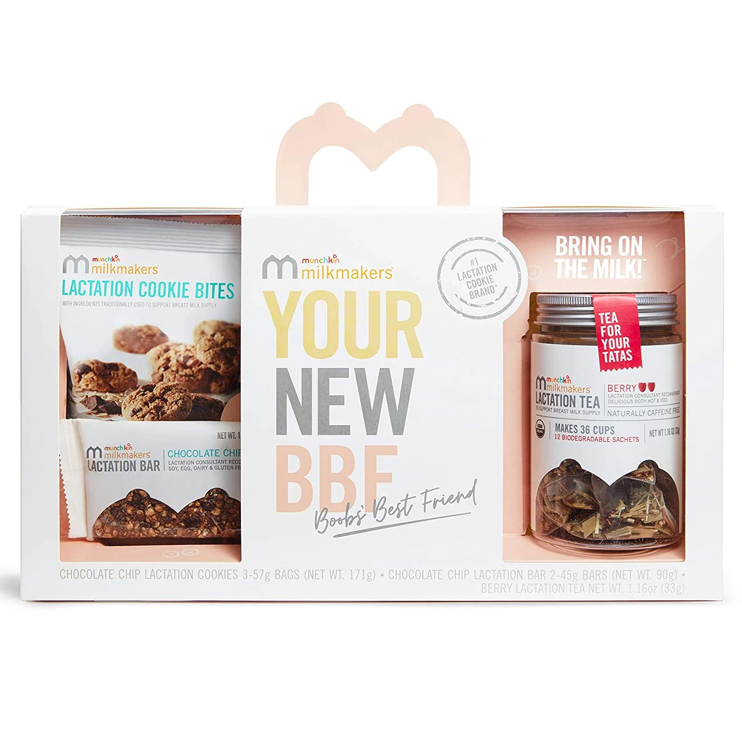 Munchkin Milkmakers Sampler Gift Set, Includes Tea, Cookie Bites and Bars