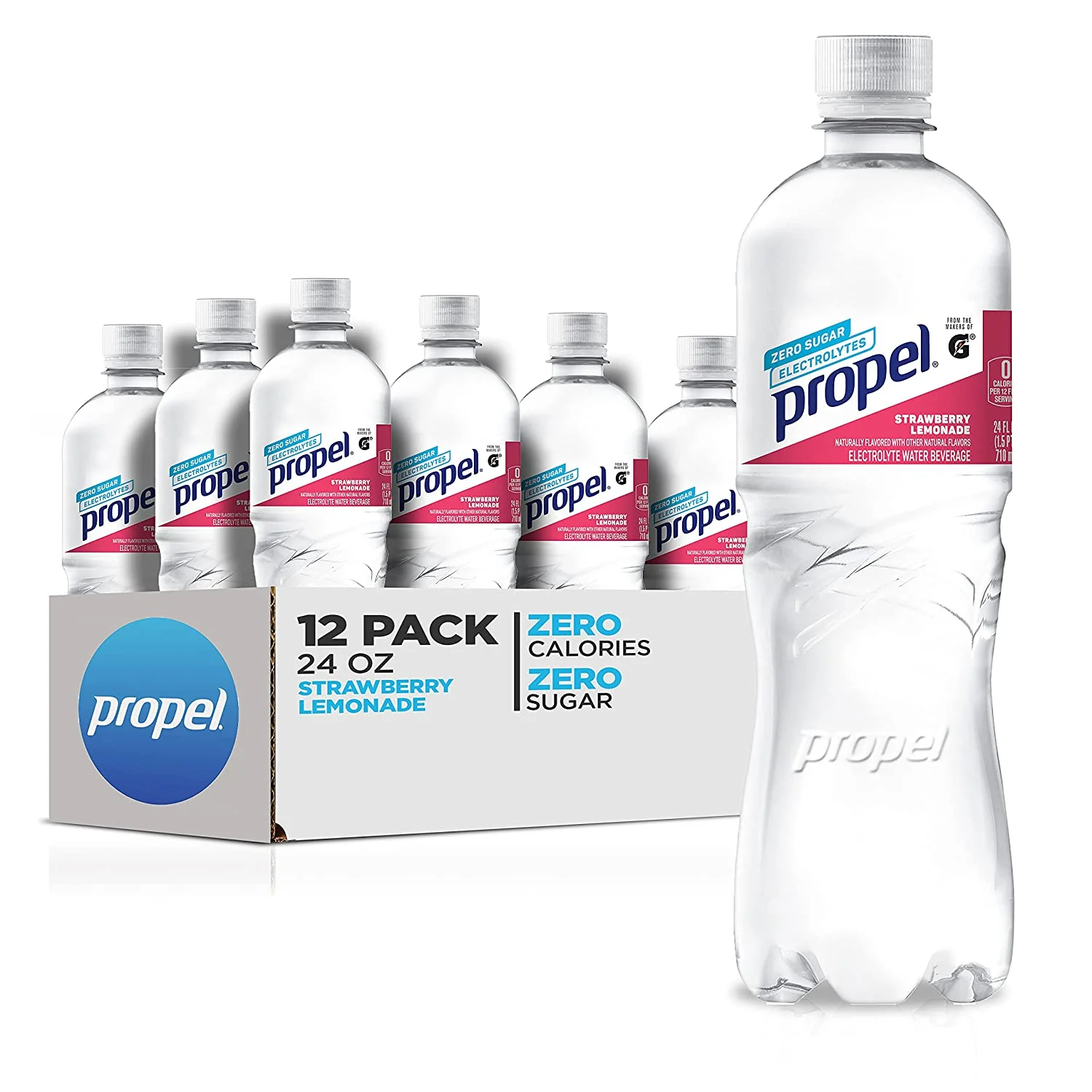 Propel, Strawberry Lemonade, Zero Calorie Water Beverage with Electrolytes & Vitamins C&E