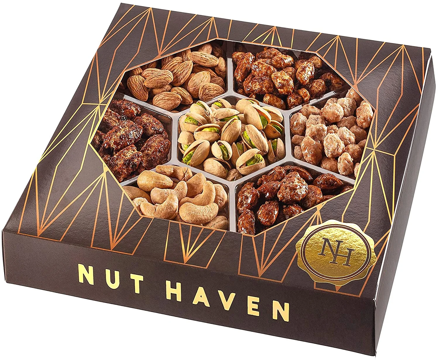Nut Haven Holiday Nuts Gift Basket – Extra Large 2LB – Great Gift for Valentines Day