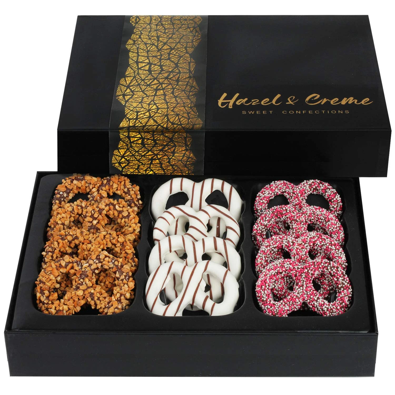 Hazel & Creme Chocolate Covered Pretzel Twist – Easter Chocolate Gift Basket, Corporate, Birthday, Holiday
