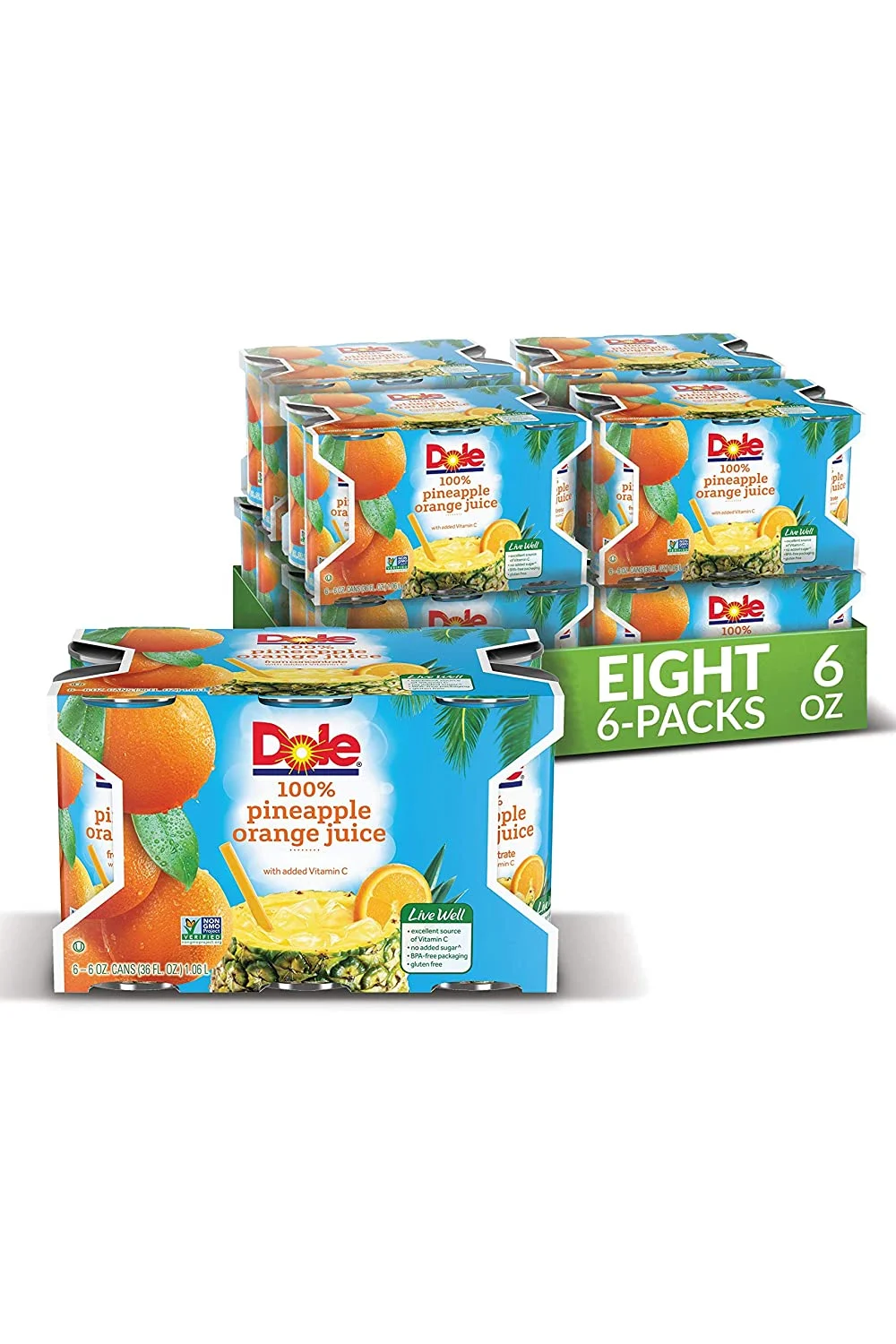 Dole Pineapple Orange Juice, 100% Fruit Juice with Added Vitamin C