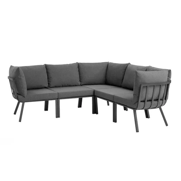 Riverside Five-Piece Outdoor Patio Aluminum Sectional