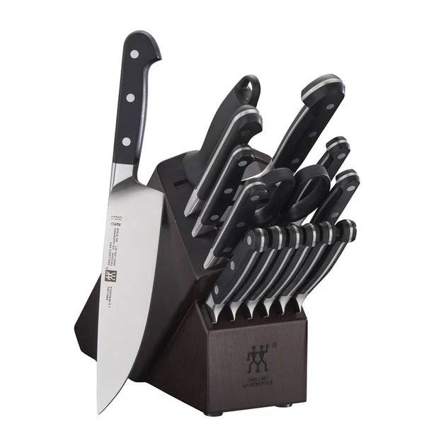 Pro Sixteen-Piece Knife Block Set with Walnut Block