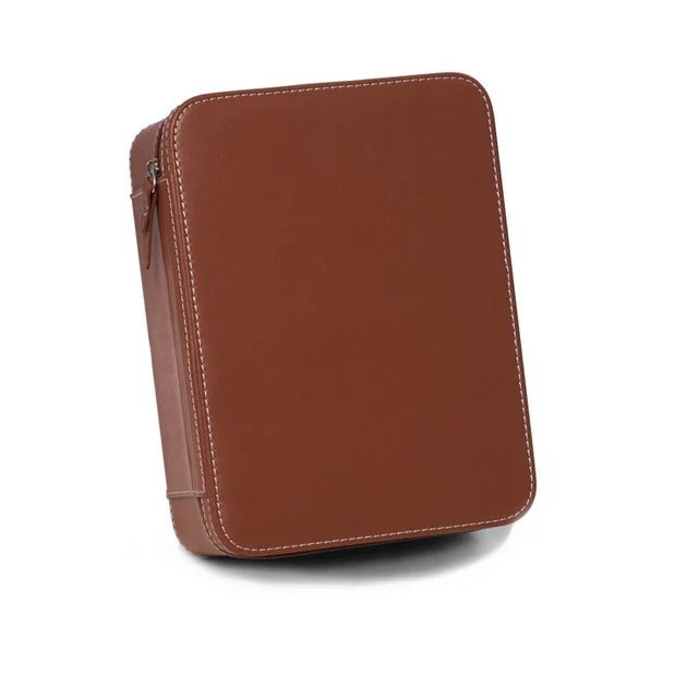 Drake Saddle Leather Four-Watch and Accessory Travel Case