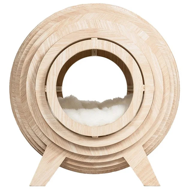 Strato Wooden Sphere Cat Bed Cave