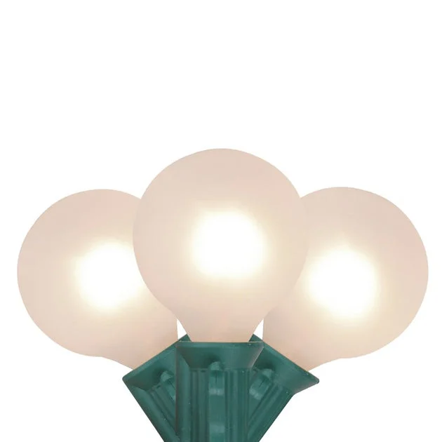 10-Count White Frosted G40 Globe Christmas Light Set with 9' Green Wire