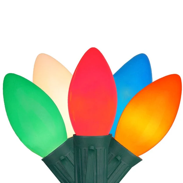 25-Count Multi-Color Opaque C9 Christmas Light Set with 24' Green Wire