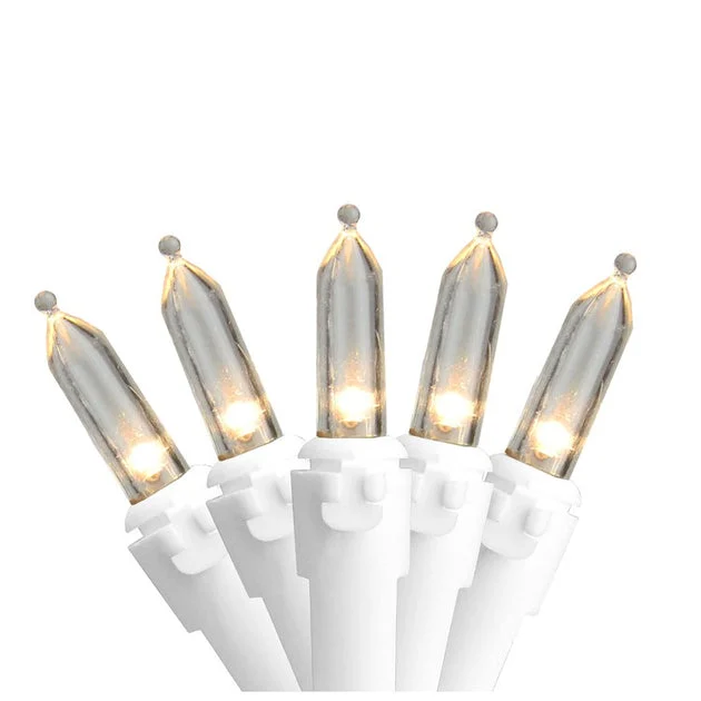 35-Count Warm White LED Mini Christmas Light Set with 11.25' White Wire