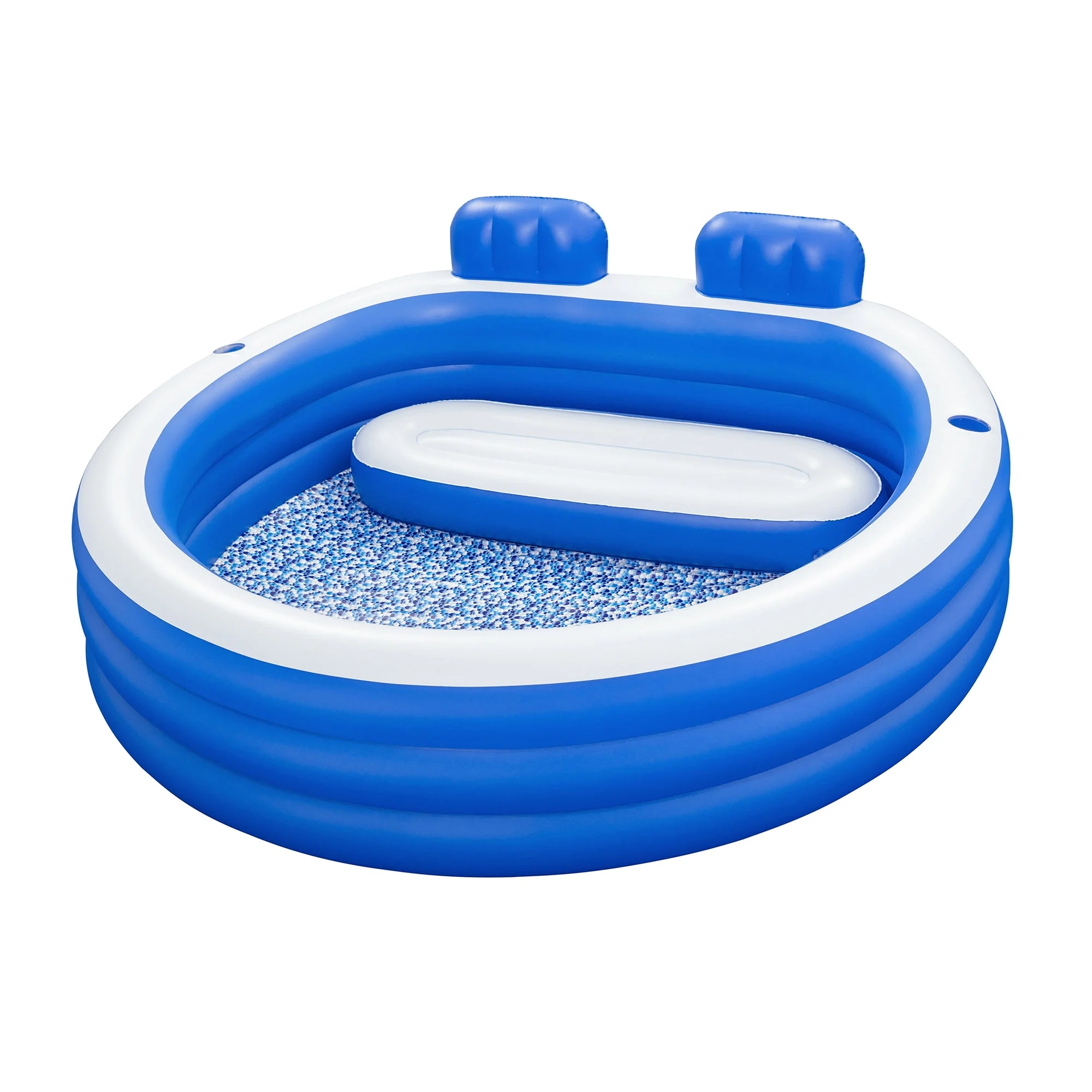 H2OGO! Splash Paradise Inflatable Family Pool with Headrests, 7'7" x 7'2" x 31"
