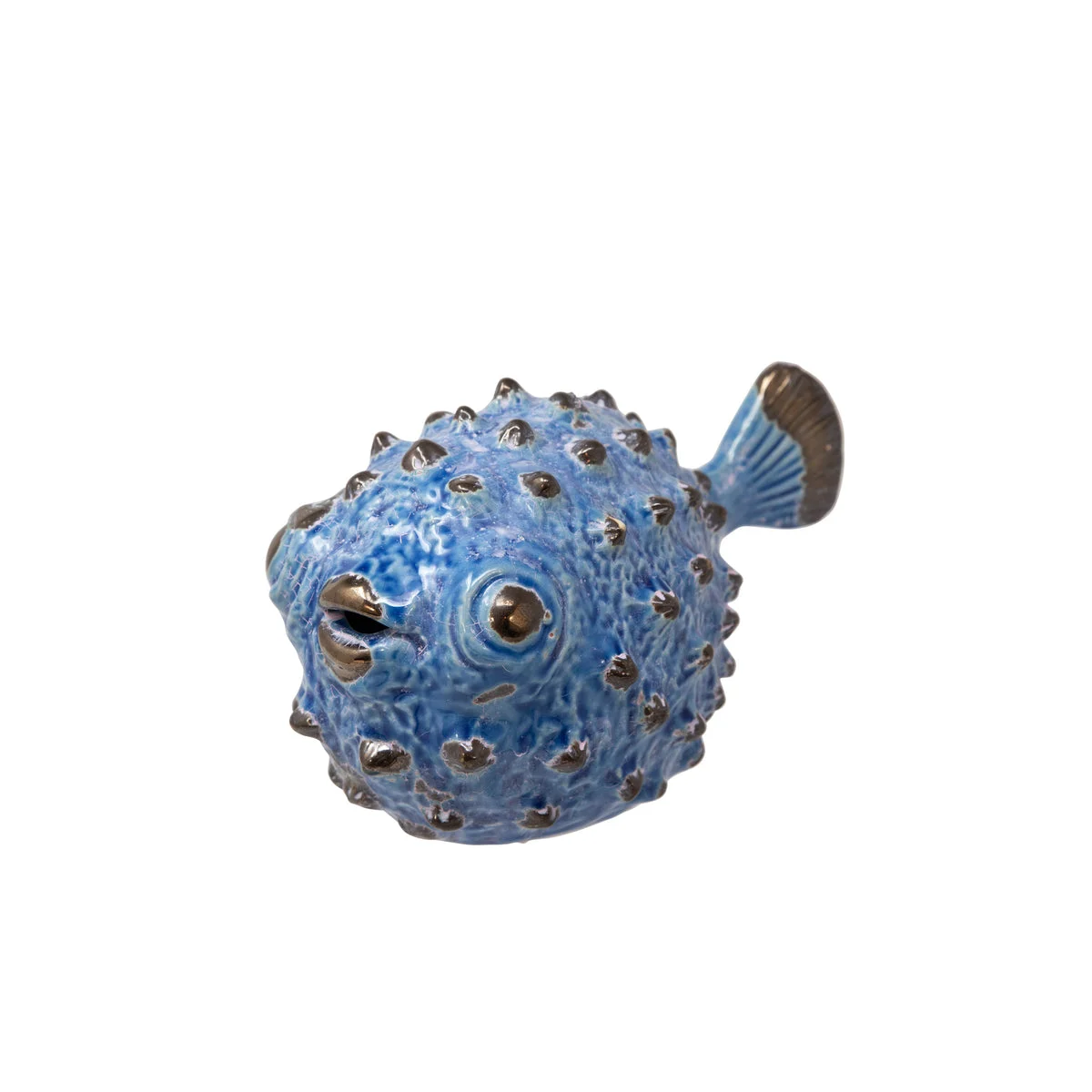 Sagebrook Home Ceramic Blowfish Figurine 10", Blue