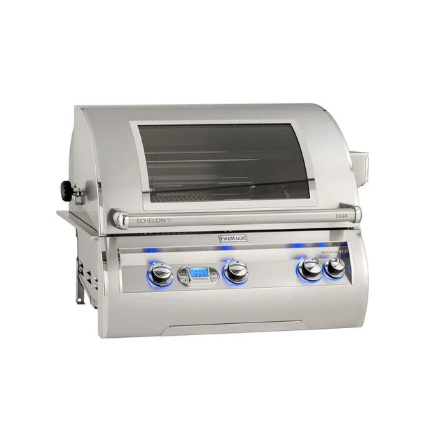 Grill FireMagic Echelon Propane 30 x 22 Inch Built-In with Rotisserie Stainless Steel Magic View Window