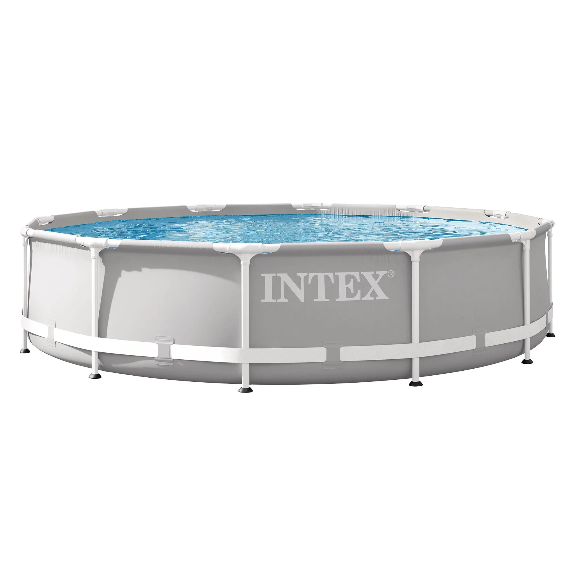 Intex 12 foot x 30 inch Prism Frame Round Above Ground Swimming Pool, (No Pump)