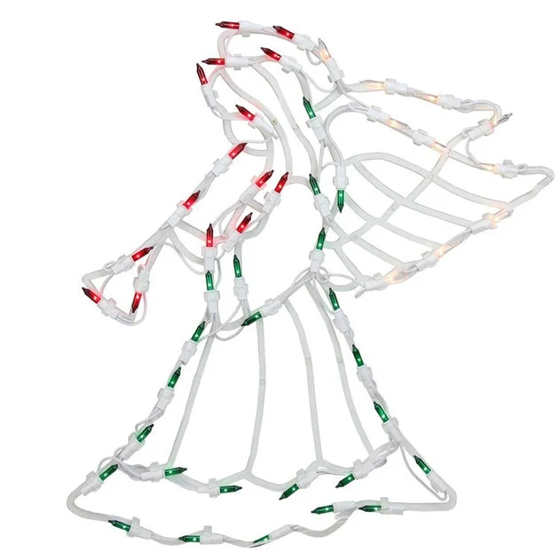 18" Lighted Trumpeting Angel Christmas Window Silhouette Decoration