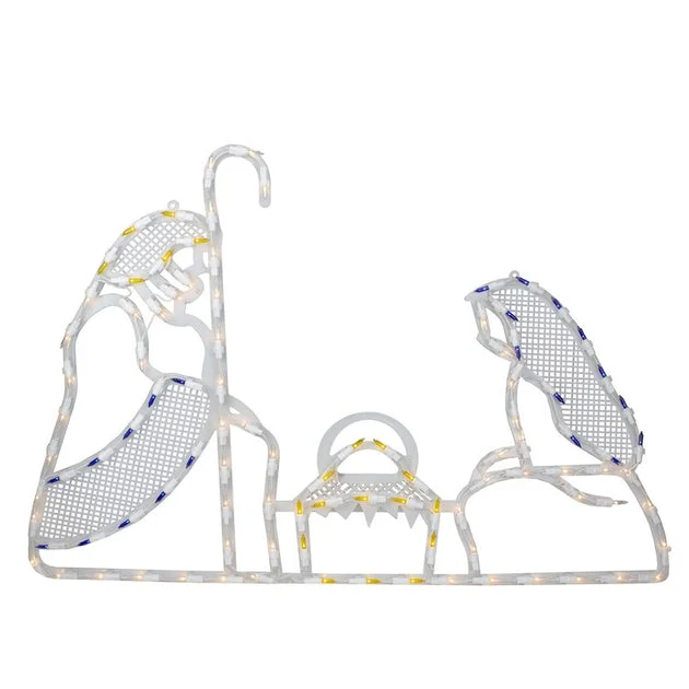 30" Lighted Holy Family Nativity Scene Christmas Window Silhouette