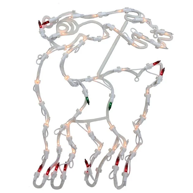 18" Lighted Reindeer Christmas Window Silhouette Decoration