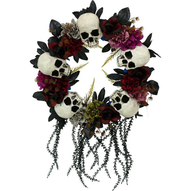 23.62" Wreath with Skulls