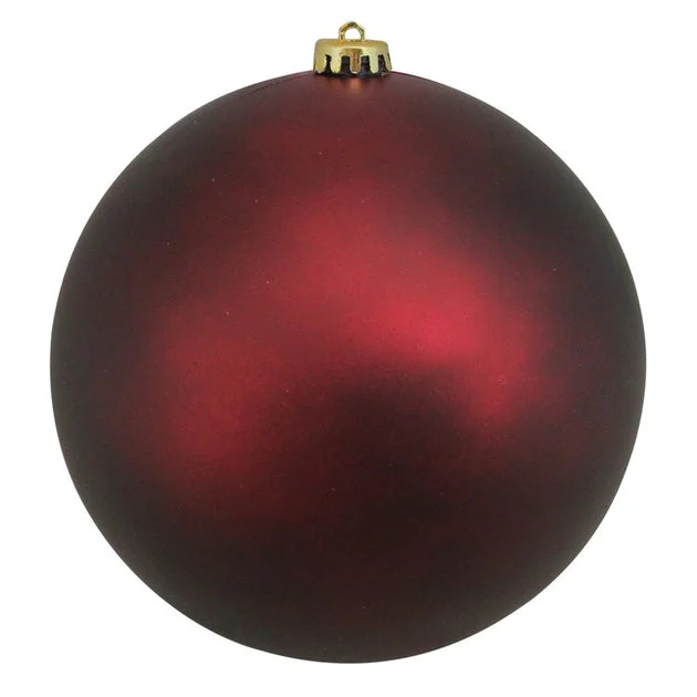 3.25" Burgundy Red Two-Finish Glass Ball Christmas Ornaments Set of 6