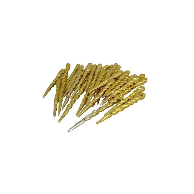 5" Gold Shiny Shatterproof Christmas Icicle Ornaments Set of 36