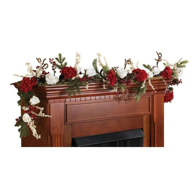 72" Hydrangea with White Roses Garland