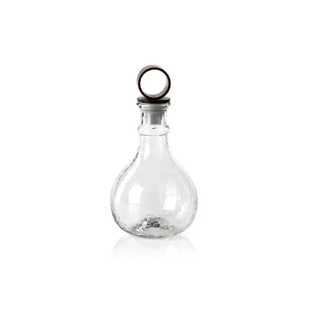 Garan 12.5" Tall Hammered Glass Decanter