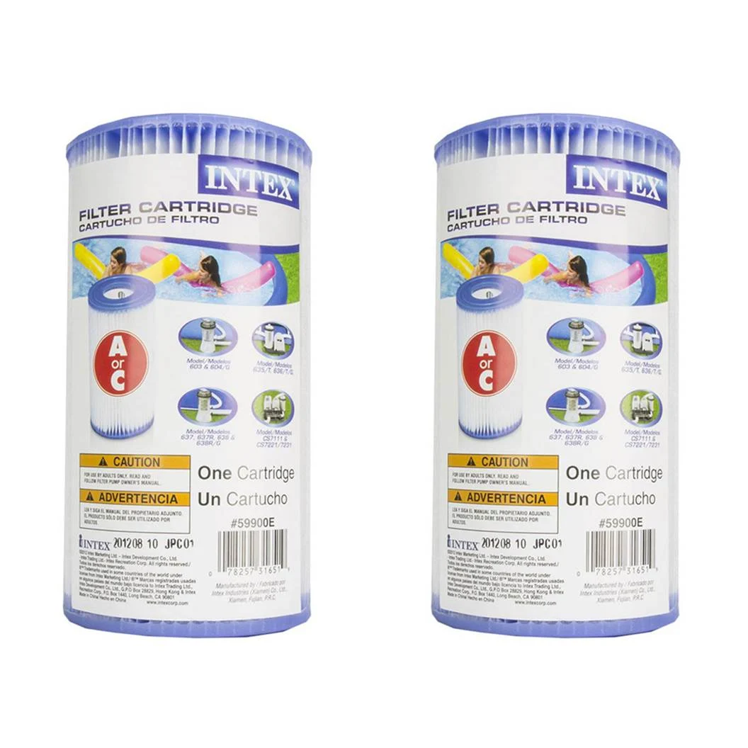 Intex 29000E Pool Easy Set Type A Replacement Filter Pump Cartridge, (2 Pack)