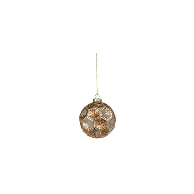 Dimpled Laurel Multi-Colored Glass Ball Ornaments Set of 4