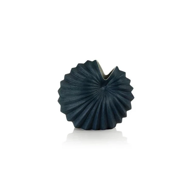 Blue Water Shell Porcelain Vase