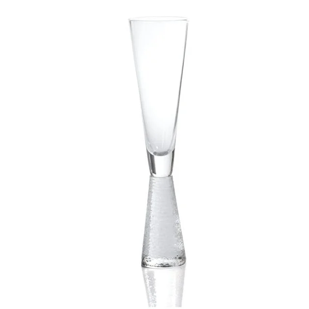 Livogno Champagne Flutes on Hammered Stem Set of 4