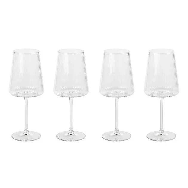 Benin Fluted Textured Wine Glasses Set of 4