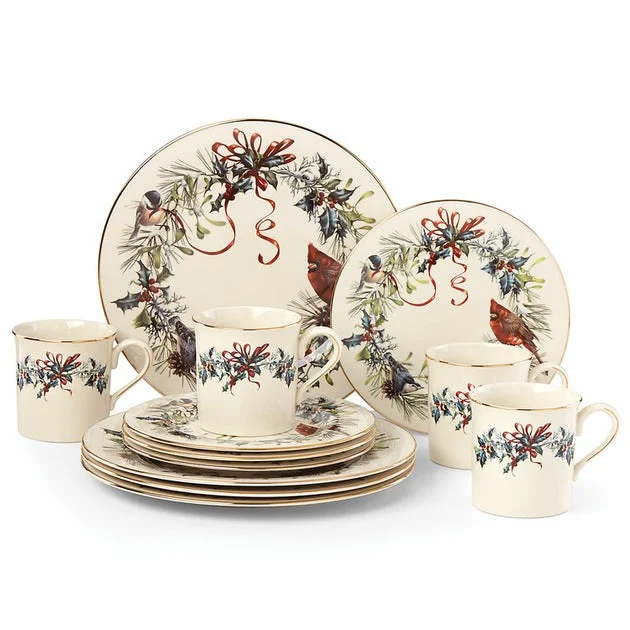 Winter Greetings Twelve-Piece Dinnerware Set