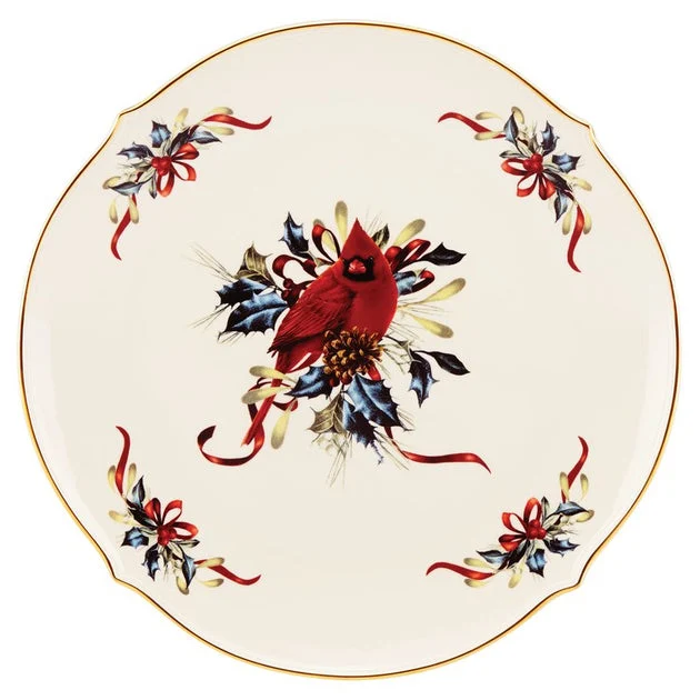 Winter Greetings Round Serving Platter