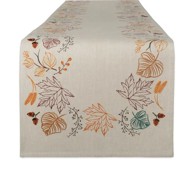 Autumn Leaves Embellished 14" x 108" Table Runner