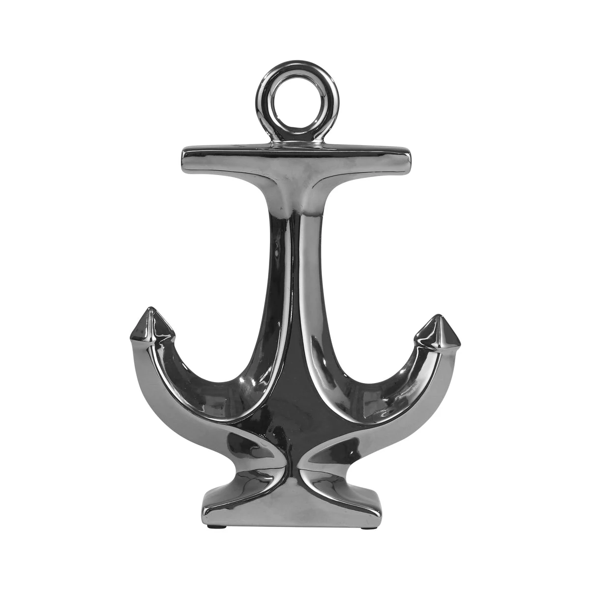 Sagebrook Home Silver Ceramic Anchor 10"