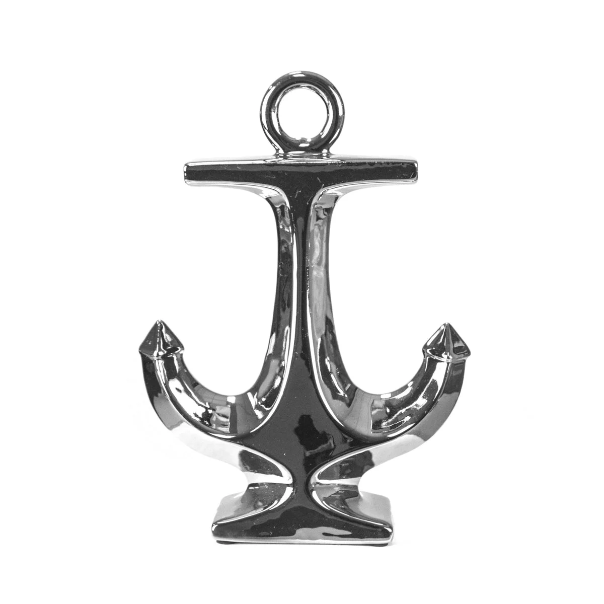 Sagebrook Home Silver Ceramic Anchor 13"