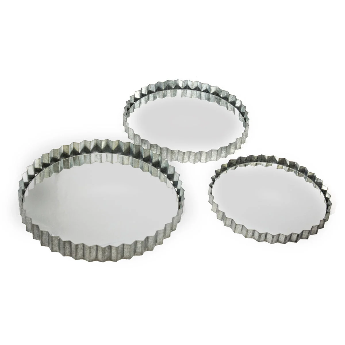 Sagebrook Home Set of 3 Corrugated Metal Edge Wallmirrors