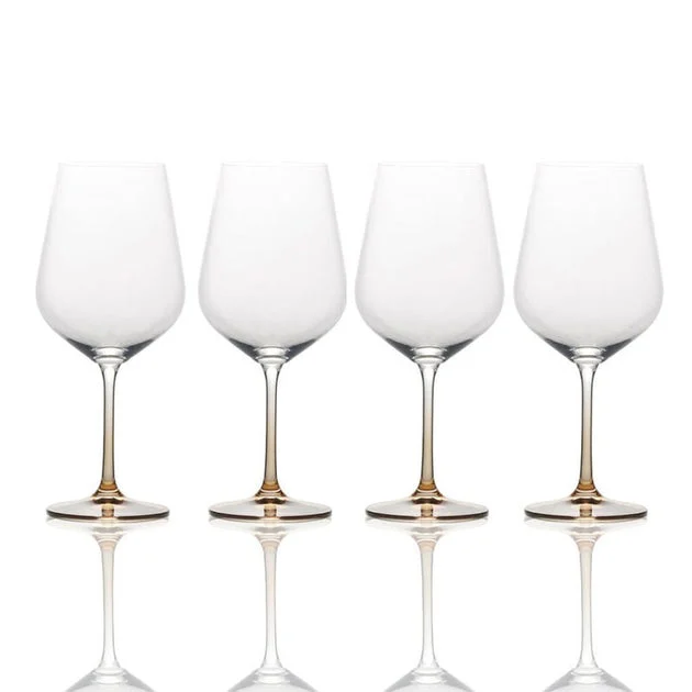 Gianna Ombre Amber Red Wine Glasses Set of 4