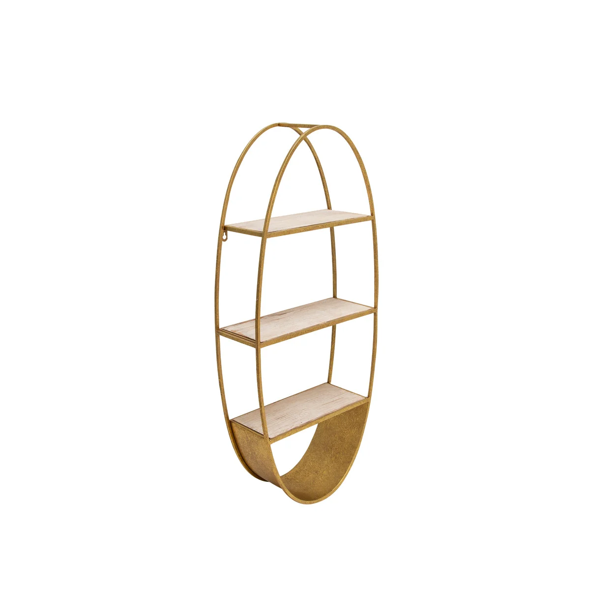 Sagebrook Home 11019-02 36" Oval Wood/Metal Wall Shelf, White Wash