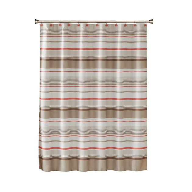 Coral Gardens Stripe Shower Curtain in Tan