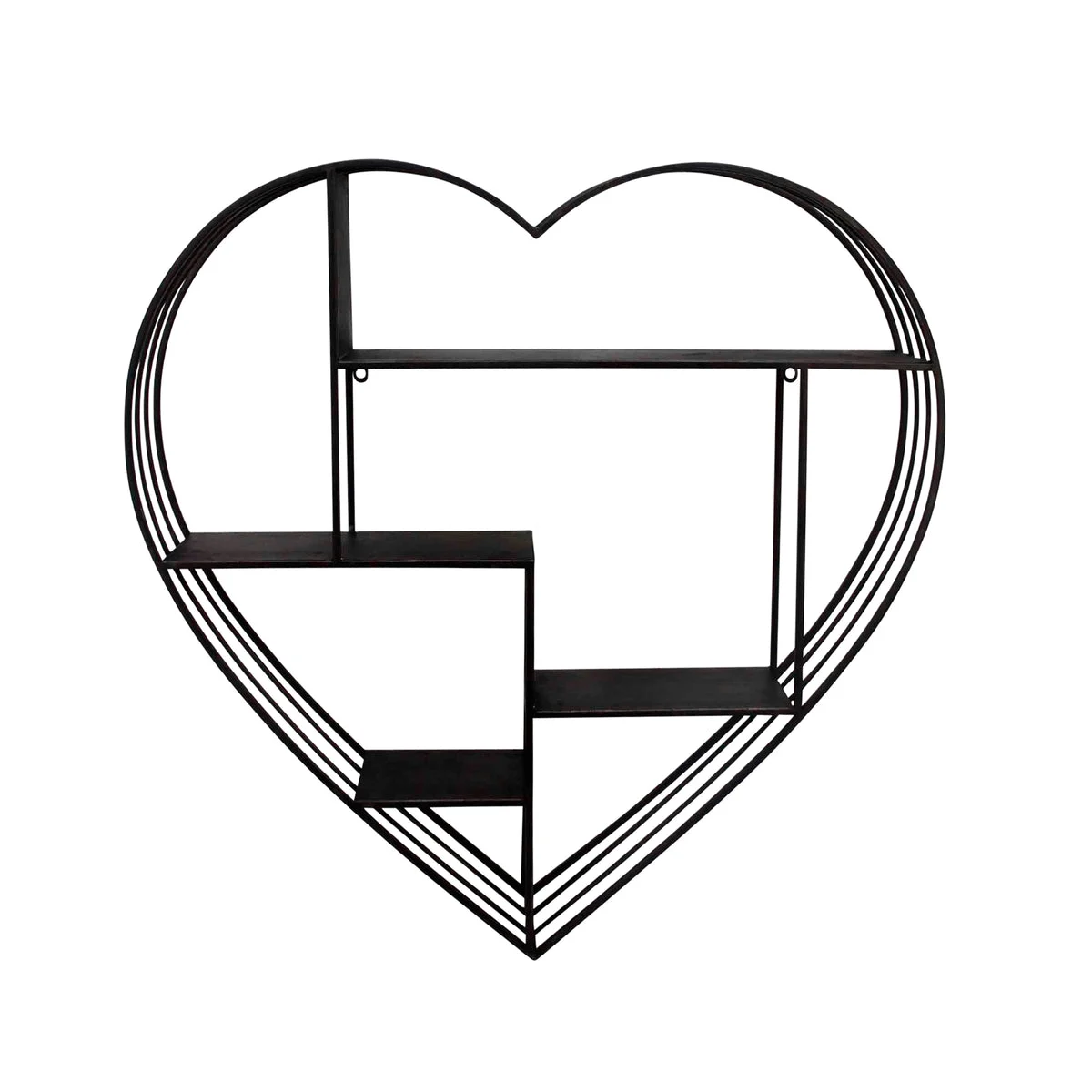 Sagebrook Home 11050-01 31.5" Metal Heart Wall Shelf, Gunmetal
