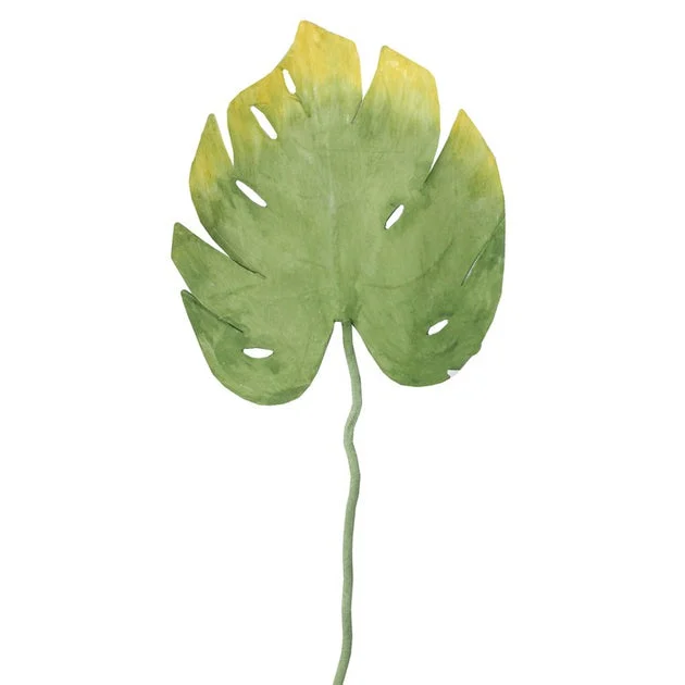 31.5" Green Two-Tone Artificial Split-Leaf Tropical Philodendron Spray
