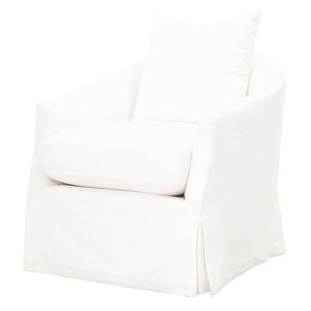 Faye Slipcovered Swivel Club Chair