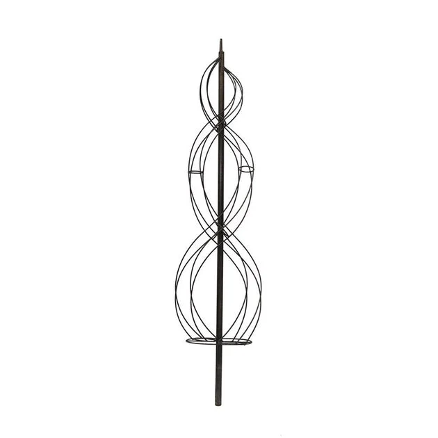 4' Double Spiral-Shaped Metal Frame for Topiary