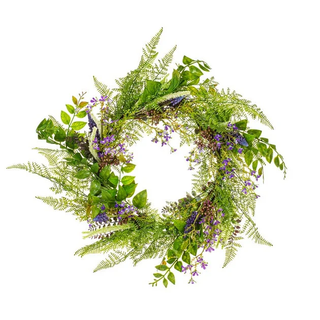 24" Artificial Green Maytime Wreath