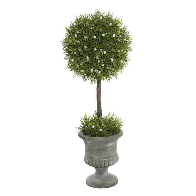 21" Artificial Oregon Juniper Topiary In Container
