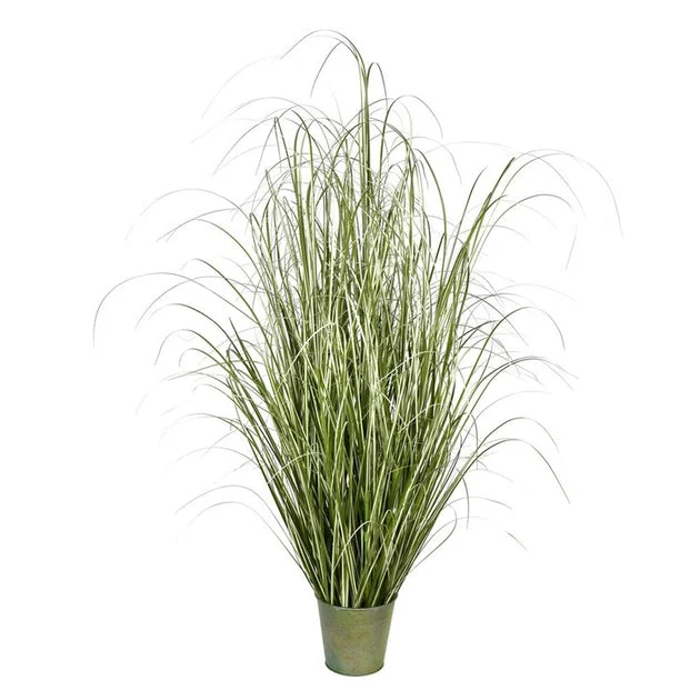 59" Artificial Native Green Grass in Iron Pot