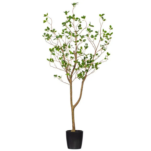 48" Artificial Milan Leaf Tree in Pot
