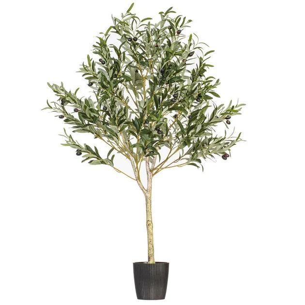4' Artificial Green Olive Tree in Pot