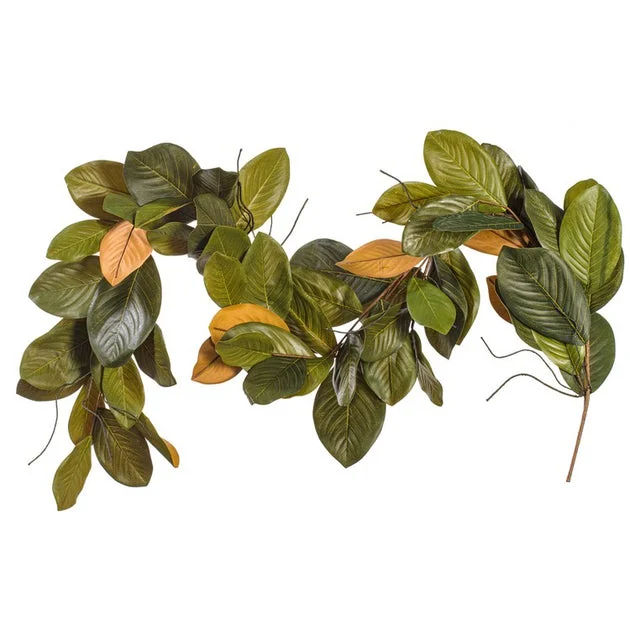 6' Artificial Green Magnolia Garland